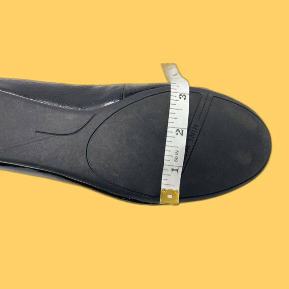 New w/box Nine West Black Faux Patent Leather Mod Flat US 10M - Picture 10 of 13